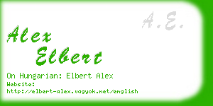 alex elbert business card